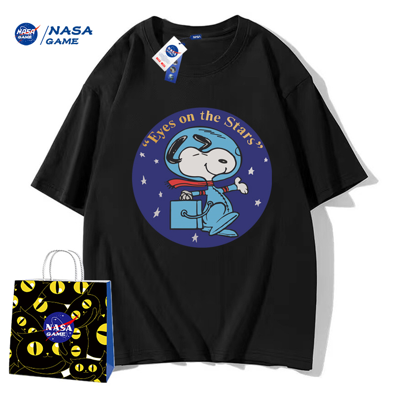 NASA GAME官网联名款新品2023纯棉短袖t恤男女潮牌上衣情侣装T恤 99.9元