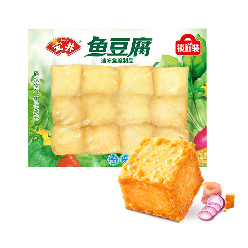 Anjoy 安井 锁鲜装鱼豆腐 240g 1包 鱼糜含量≥65% 火锅麻辣烫关东煮食材 24.8元