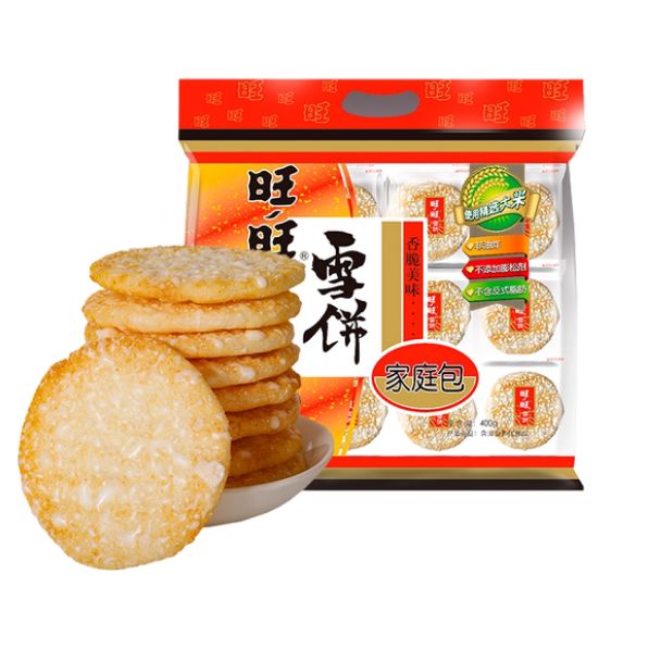 旺旺膨化米果雪饼400g休闲饼干小吃儿童零食食品 37.6元