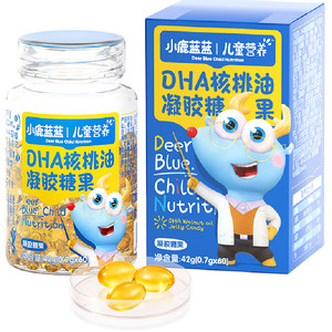 小鹿蓝蓝DHA核桃油凝胶糖果DHA藻油软胶囊42gX1瓶