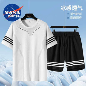 【旗舰店】NASA MARVEL 男士夏季薄款简约套装