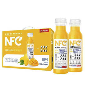 NONGFU SPRING 农夫山泉 NFC果汁饮料（冷藏型）100%鲜果压榨芒果混合汁 300ml*4瓶