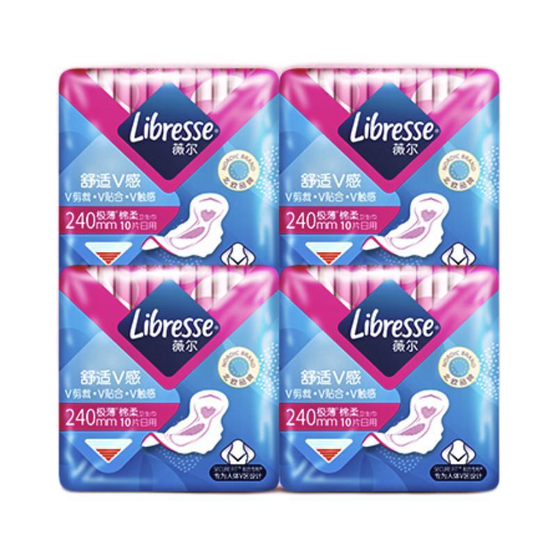 薇尔 Libresse 日用卫生巾V感系列240*40片+赠得宝抽纸8包 27.75元