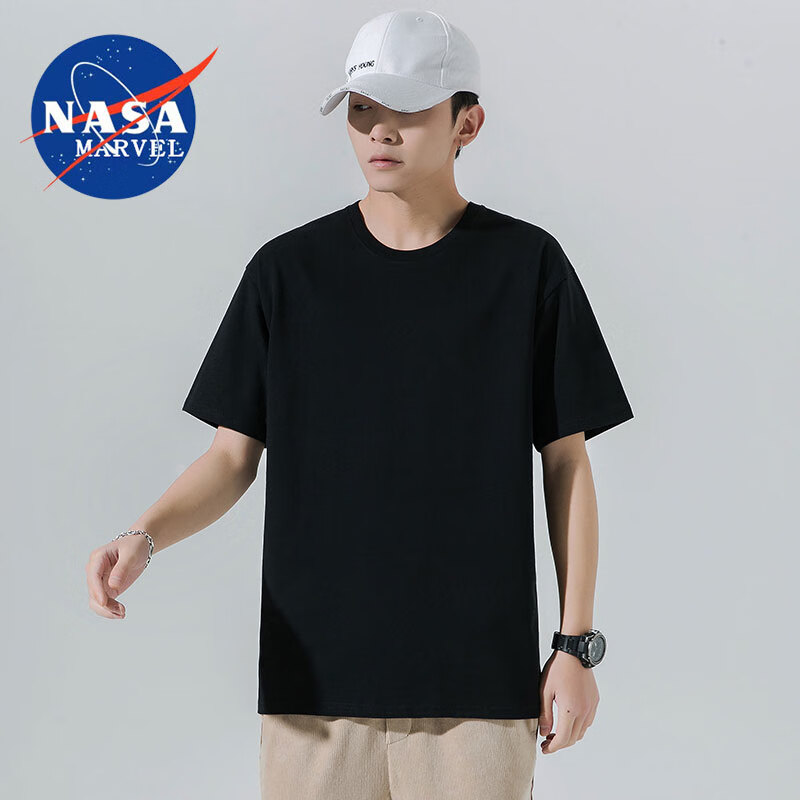 NASA MARVEL男士潮流T恤纯色时尚短裤 29元