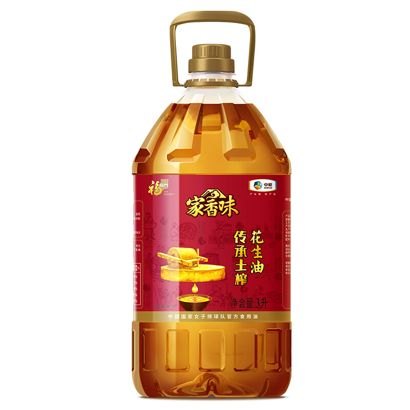 福临门 家香味 传承土榨 压榨一级花生油 3L 47.9元