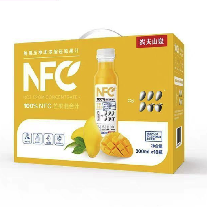 NONGFU SPRING 农夫山泉 NFC果汁饮料 100%NFC芒果混合汁300ml*10瓶 礼盒 55.17元