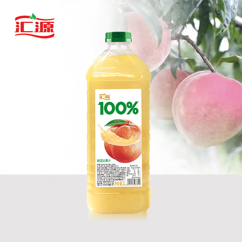 汇源 100%桃混合果汁2000ml*1瓶2L尝鲜装家庭分享装量贩 10.15元