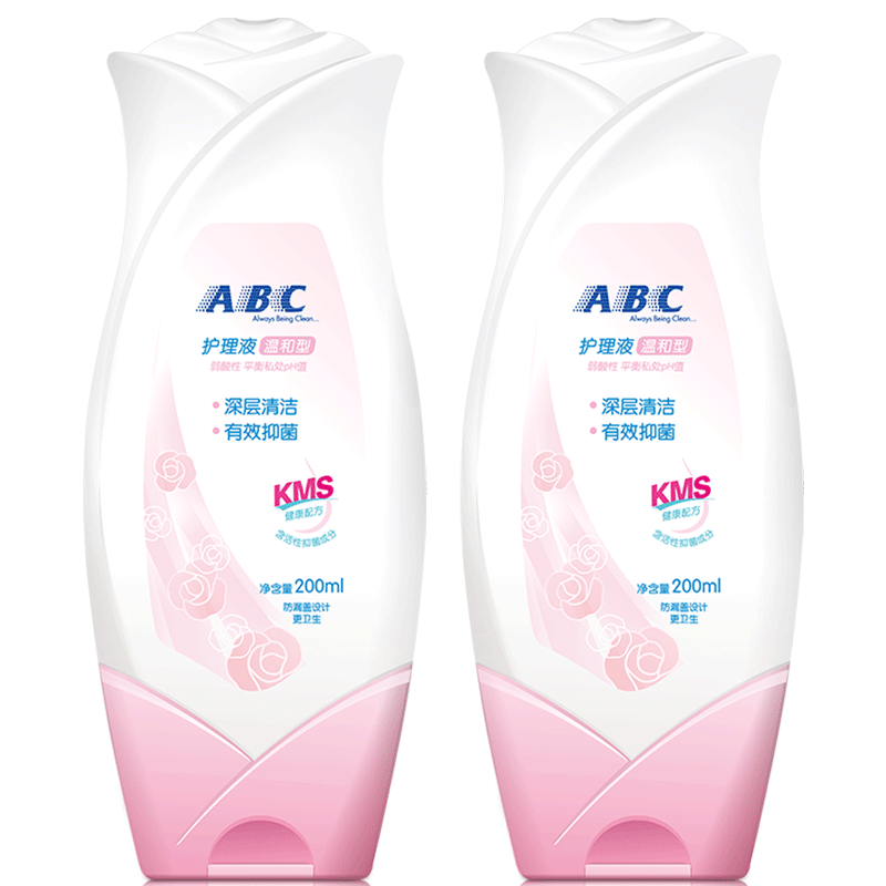 ABC女性护理液卫生洗护液小花朵温和不刺激私处蔓越莓200ML2瓶 74.8元