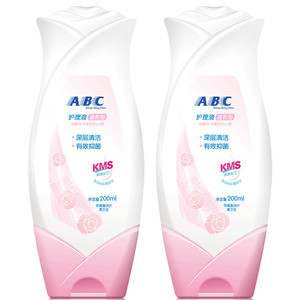 ABC女性护理液卫生洗护液小花朵温和不刺激私处蔓越莓200ML2瓶