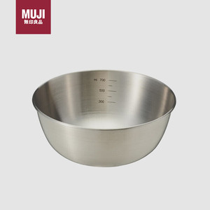 MUJI 無印良品 无印良品（MUJI）不锈钢盆 餐具 家用和面盆洗菜盆沙拉拌菜 银色S 直径16*高6.5cm