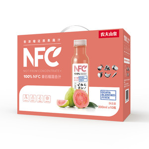NONGFU SPRING 农夫山泉 NFC果汁饮料 100%NFC番石榴混合汁300ml*10瓶 礼