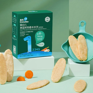 PLUS会员：Enoulite 英氏 多乐能系列 婴幼儿茉莉香米饼 1阶 蔬菜味 50g