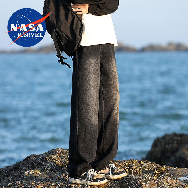 【旗舰店】NASA MARVEL 2024新款高街牛仔裤男 55元