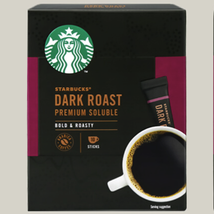 STARBUCKS 星巴克 进口黑咖啡精品速溶咖啡粉冷萃冰美式特选研磨中度烘焙 深度烘焙1盒装 31.2元