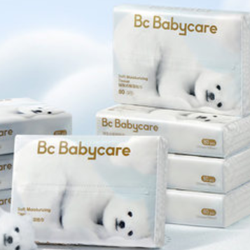 babycare小熊云柔巾婴儿宝宝专用超柔抽纸乳霜纸保湿便携小包40抽 9.9元