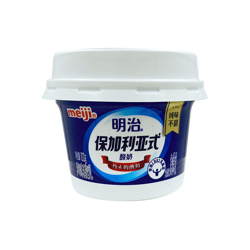 meiji 明治 保加利亚式酸奶 纯味不甜100g×4杯低温酸奶 特选LB81乳酸菌 8.46元