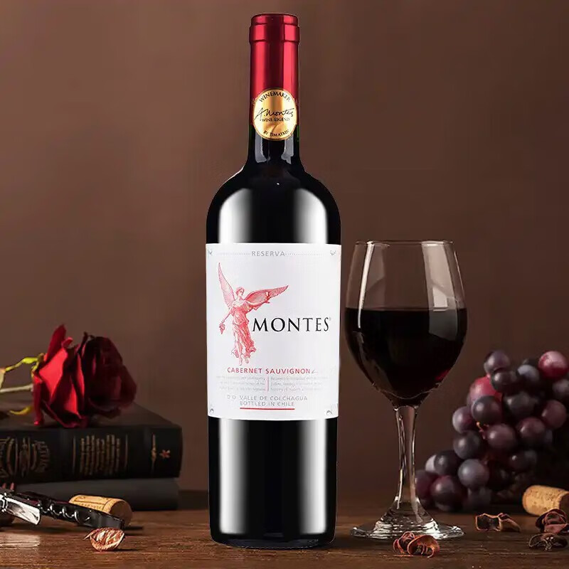 MONTES 蒙特斯 智利原瓶进口 红天使珍藏 赤霞珠 14.5度干红葡萄酒 750ml 单瓶 42元