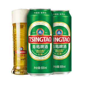TSINGTAO 青岛啤酒 经典啤酒500mL*18罐+苏打水380mL*12瓶+玻璃对杯*2（含赠）