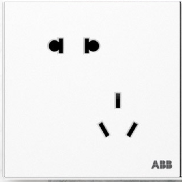 ABB 盈致系列 白色 错位斜五孔插座十只装 58元