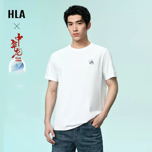【凉感】HLA/海澜之家中华龙短袖T恤24夏新索罗娜龙运衫圆领短袖t