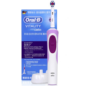 Oral-B 欧乐-B 欧乐B（Oral-B）电动牙刷D12成人情侣套装男女生学生党自动充电式软毛刷 D12 紫色