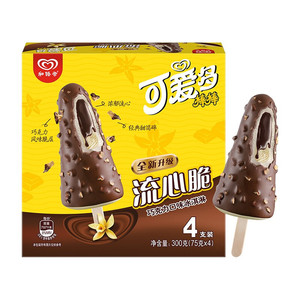Cutebaby 可爱多 4支和路雪 流心脆 冰淇淋 巧克力口味 300g