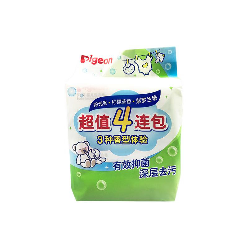 Pigeon 贝亲 洗衣皂 肥皂 120g 4连包 (阳光香*2柠檬草香*1紫罗兰香*1 ) PL332 15.2元