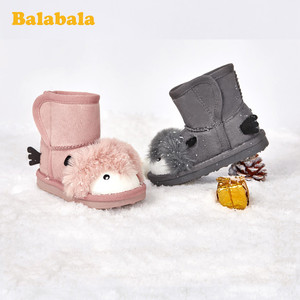 巴拉巴拉男童女童雪地靴加绒靴子宝宝短靴儿童棉靴冬季新款童鞋小