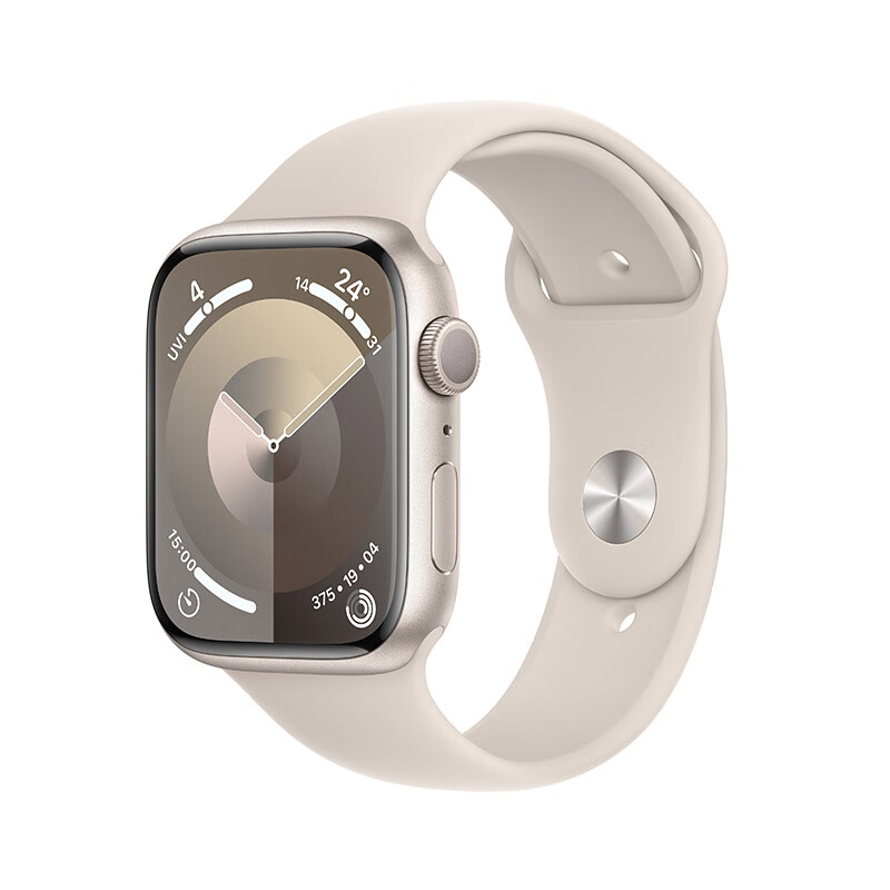五一放价、百亿补贴：Apple 苹果 Watch Series 9 智能手表 GPS款 45mm 星光色 橡胶表带 S/M 2349元