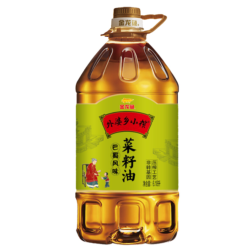 金龙鱼 外婆乡小榨 菜籽油 巴蜀风味 6.18L 88.9元