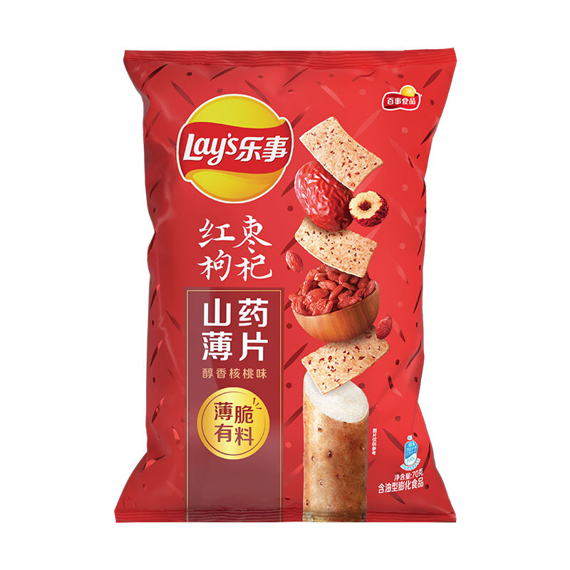 Lay's 乐事 红枣枸杞 山药薄片 醇香核桃味 70g 1.44元