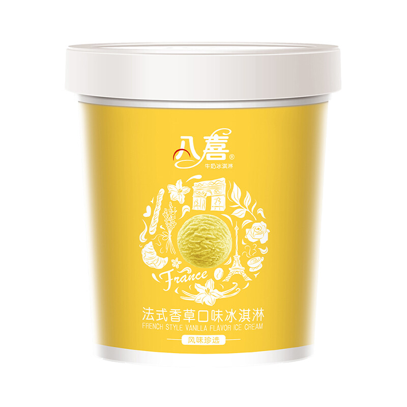 BAXY 八喜 珍品系列 法式香草口味冰淇淋 270g 16.42元