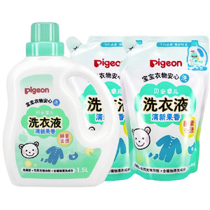 Pigeon 贝亲 婴儿洗衣液（清新果香）促销装1.5L瓶装+750ml*2补充装 老品升级