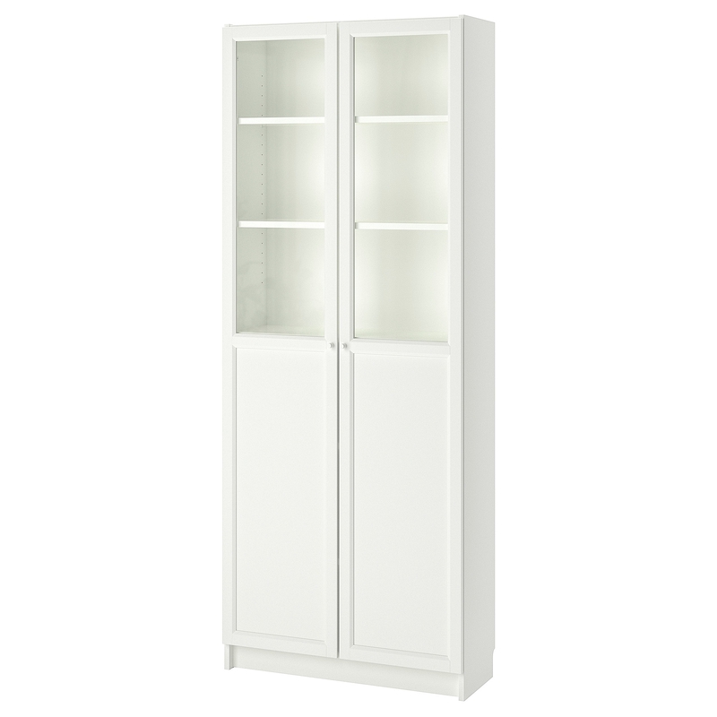 IKEA宜家BILLY毕利玻璃门书柜带门落地收纳客厅置物柜储物柜书架 449元
