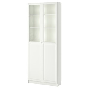 IKEA宜家BILLY毕利玻璃门书柜带门落地收纳客厅置物柜储物柜书架