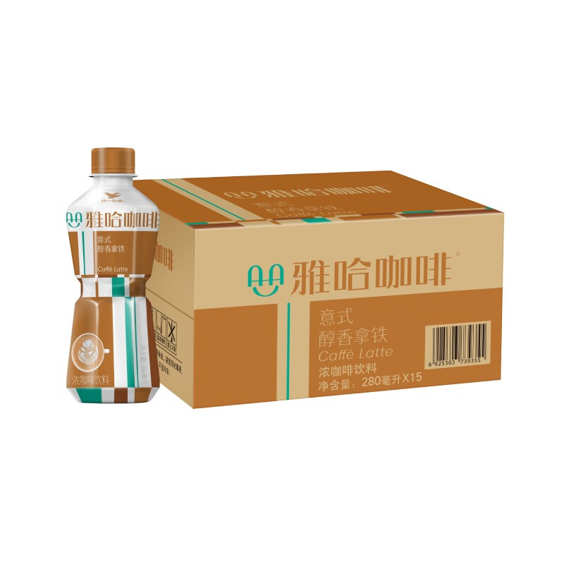 Uni-President 统一 雅哈 意式醇香拿铁咖啡280ml*15瓶/箱 （新旧包装交替发货） 33.03元