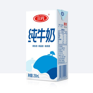 SANYUAN 三元 方白纯牛奶 250ml*16礼盒装（新老包装交替发货）全脂灭菌乳
