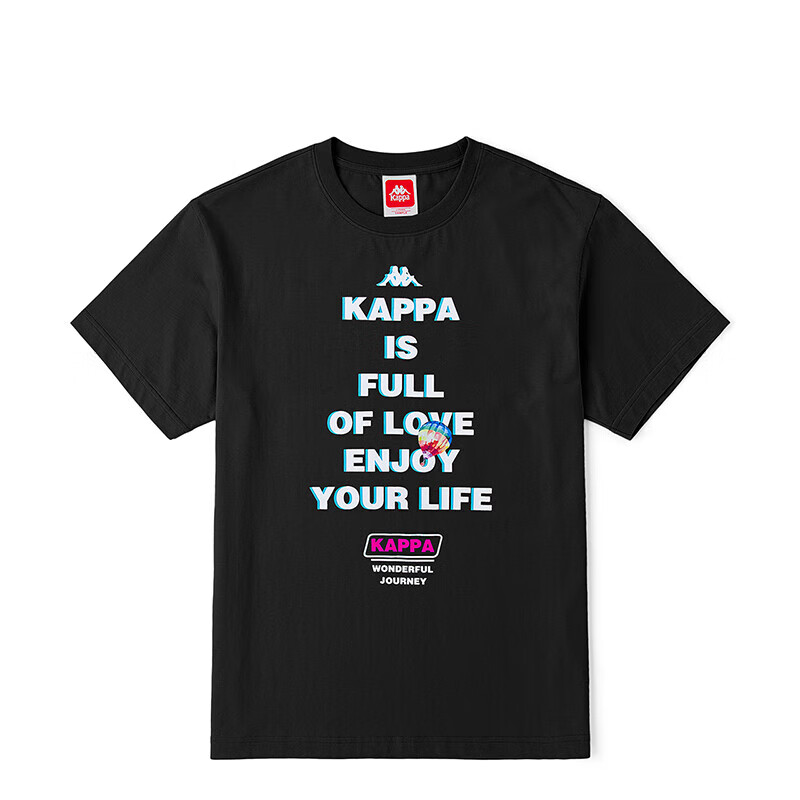 Kappa 卡帕 现实悦镜短袖男字母印花T恤休闲圆领运动半袖K0C32TD15D 159元