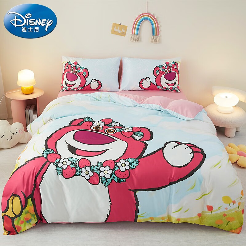 Disney 迪士尼 亲肤四件套 A类磨毛卡通儿童床四件套 88.79元