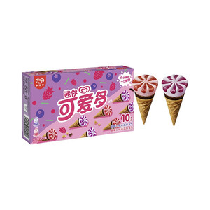 WALL'S 和路雪 可爱多和路雪 迷你可爱多|功夫熊猫 甜筒蓝莓&草莓口味冰淇淋 20g*10支