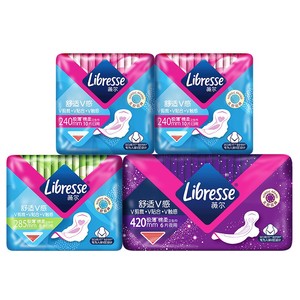 薇尔 Libresse 卫生巾日夜组合 姨妈巾套装 V感系列4包34片（送维达抽纸一箱）