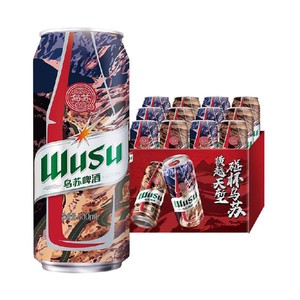 WUSU 乌苏啤酒 大红乌苏烈性小麦啤酒500ml*12罐整箱装（新老包装随机发货）