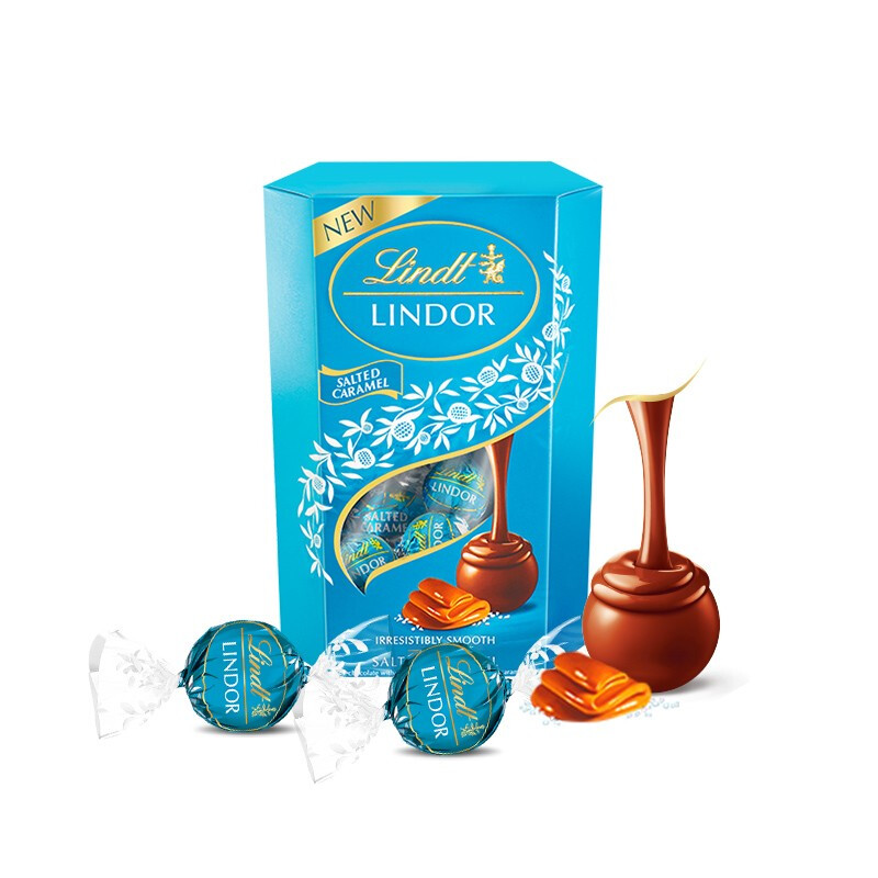 Lindt 瑞士莲 LINDOR软心 海盐焦糖巧克力 200g 分享装 26.33元