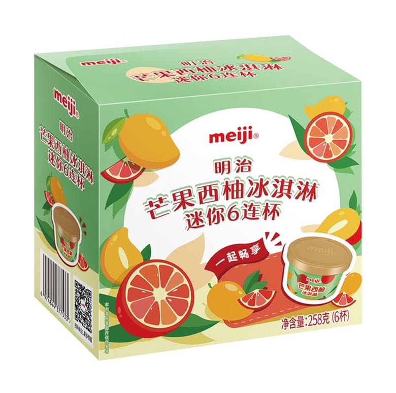 meiji 明治 芒果西柚冰淇淋迷你6连杯 43g*6杯 彩盒装 13.92元