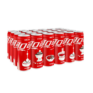 Coca-Cola 可口可乐 限上海：碳酸汽水摩登罐饮料330ml*24罐新老包装随机发货