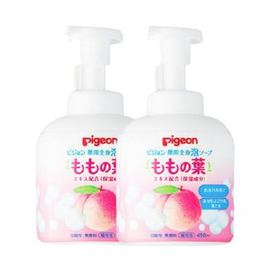 【自营】日本进口 贝亲婴儿桃叶精华洗发沐浴露二合一泡沫型450ml