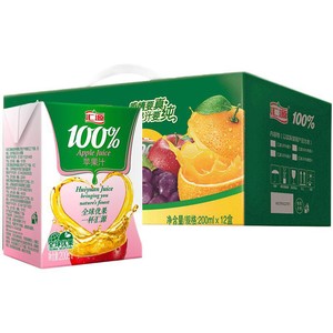 汇源 100%果汁苹果汁 200ml*12盒