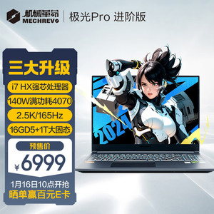 百亿补贴：MECHREVO 机械革命 极光Pro i7-13650HX RTX4070 16英寸游戏本笔记本电脑