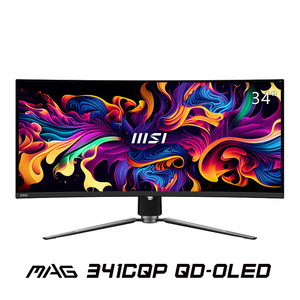 20日20点、PLUS会员：MSI 微星 MAG 341CQP QD-OLED 34英寸 OLED FreeSync 显示器（3440×1440、175Hz、139%sRGB、HDR400）